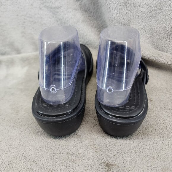 Crocs Shoes Womens Size 10 Black Synthetic Slip On Sandals - Picture 6 of 10